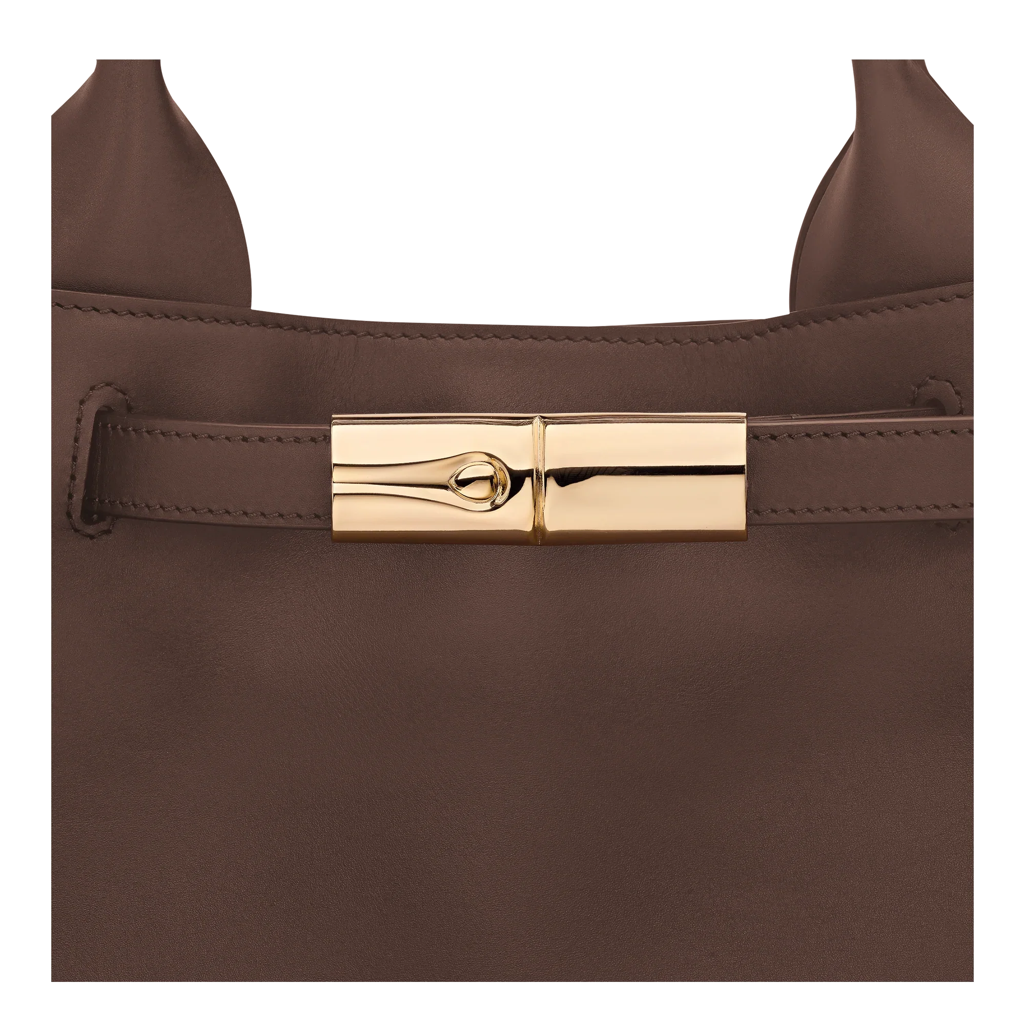 תקריב של תיק עור חום עם אבזם זהב יוקרתי, מותגים מובילים ב-CHOZEN