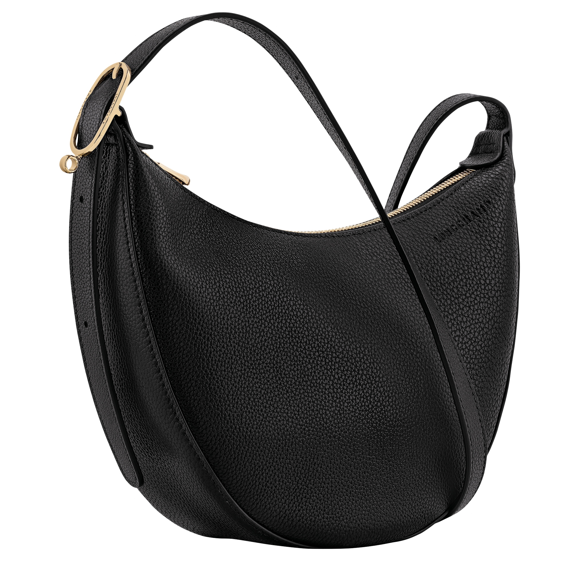 לונגשאמפ תיק צד בינוני מעור Le Foulonné שחור