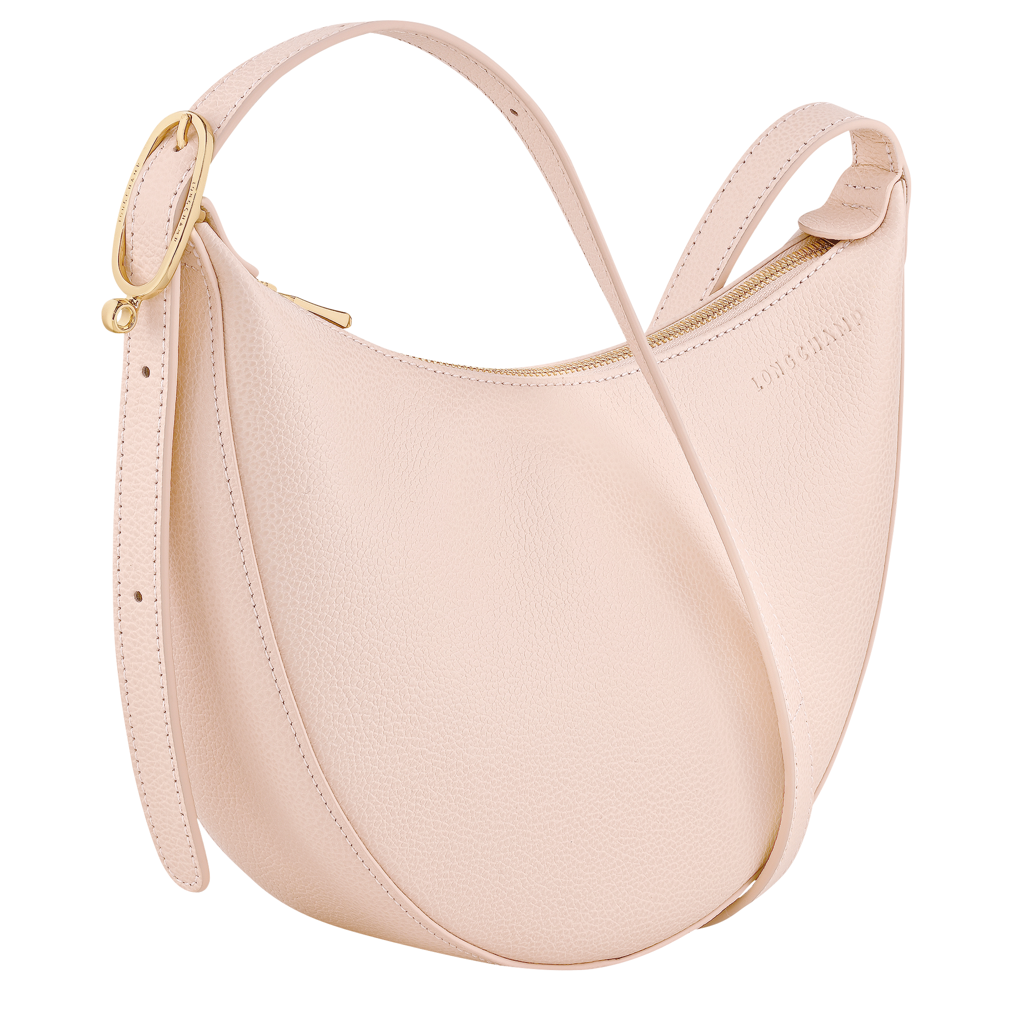 לונגשאמפ תיק צד בינוני מעור Le Foulonné קרם