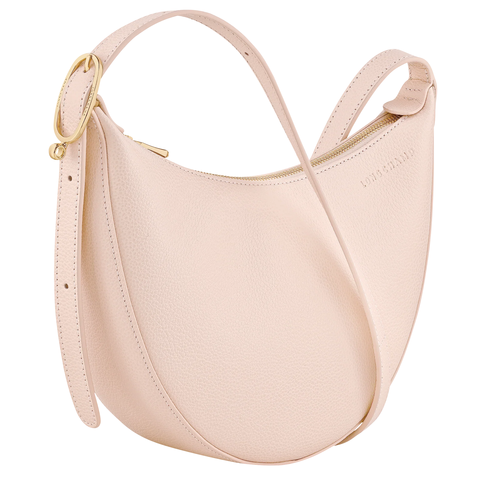 תיק כתף יוקרתי בצבע בז' מבית לונגשאם, עיצוב מודרני ונקי, זמין ב-CHOZEN