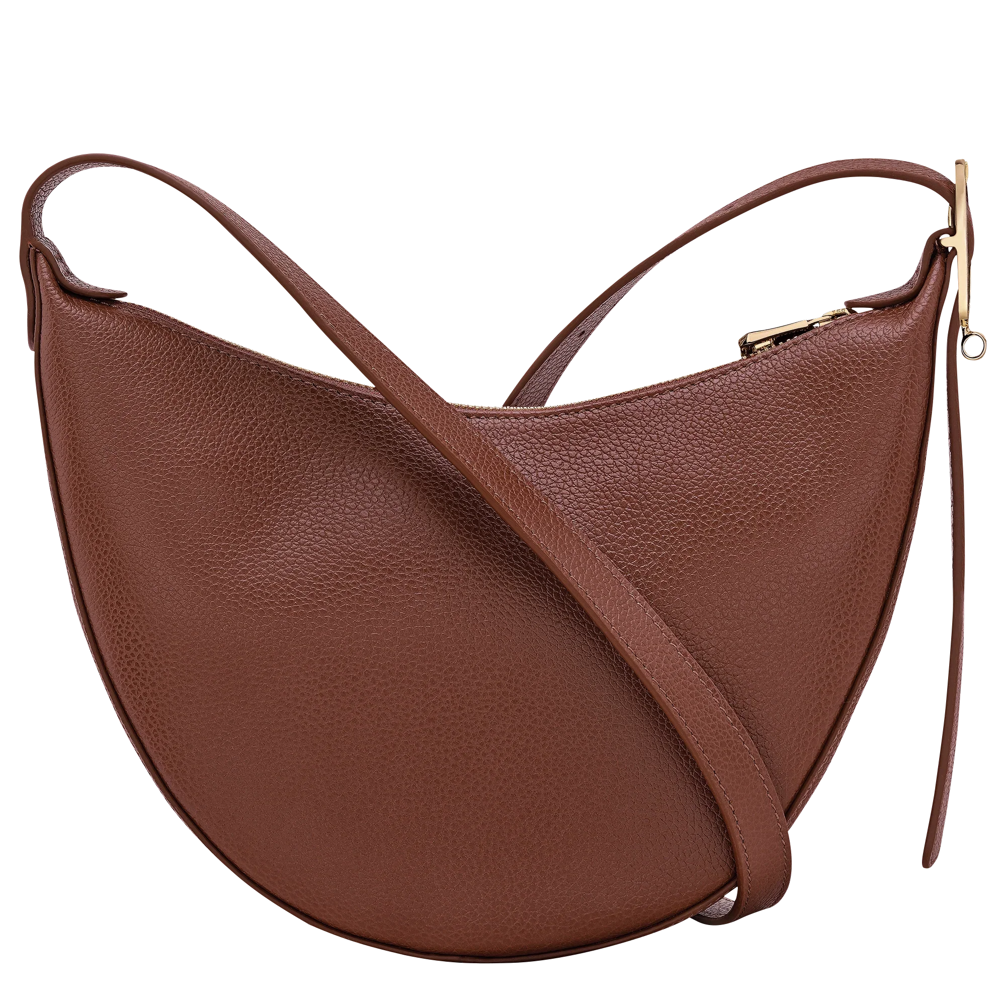 תיק כתף חום דמוי עור חצי ירח, עיצוב יוקרתי, מבית CHOZEN מותגים מובילים