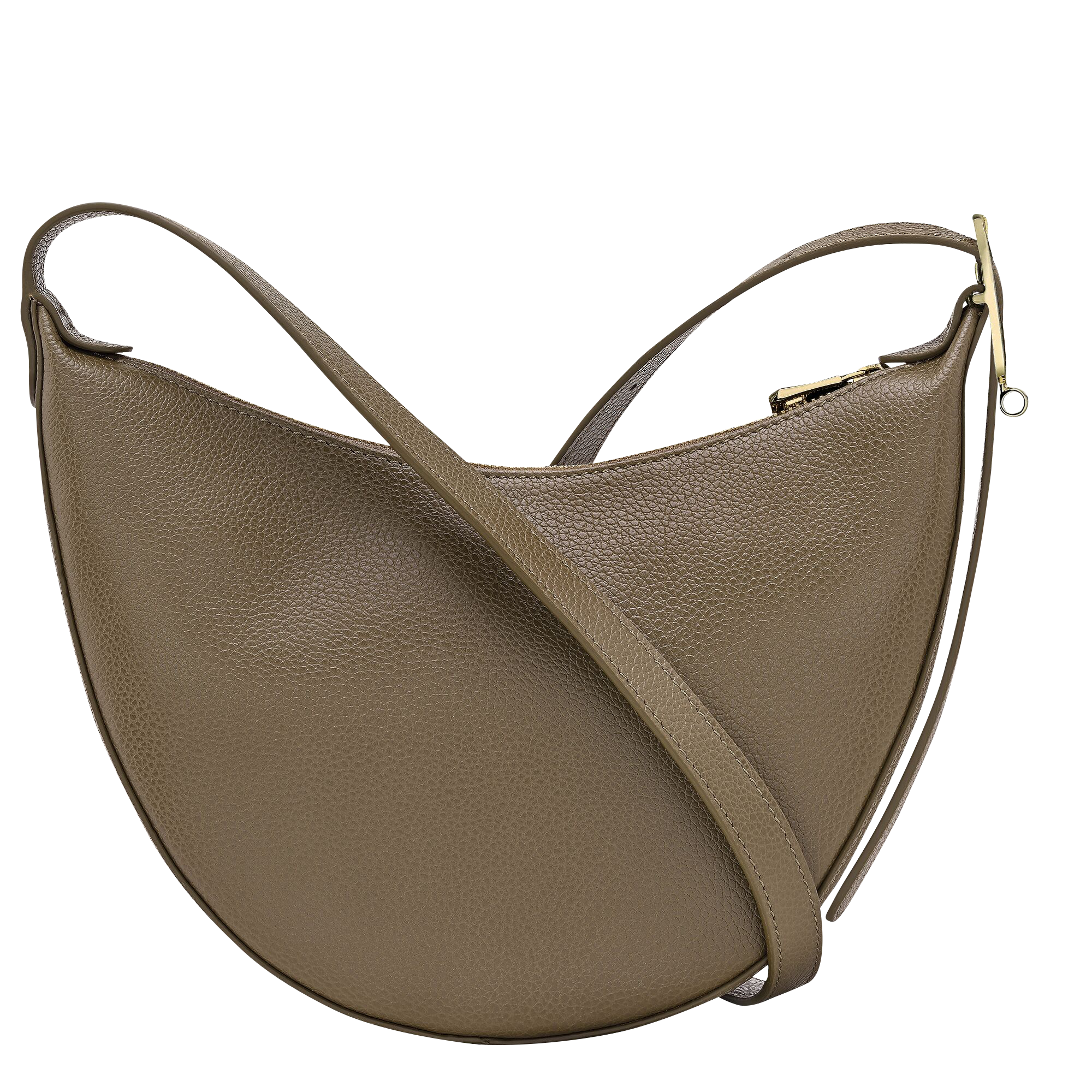 לונגשאמפ תיק צד בינוני מעור Le Foulonné ירוק זית