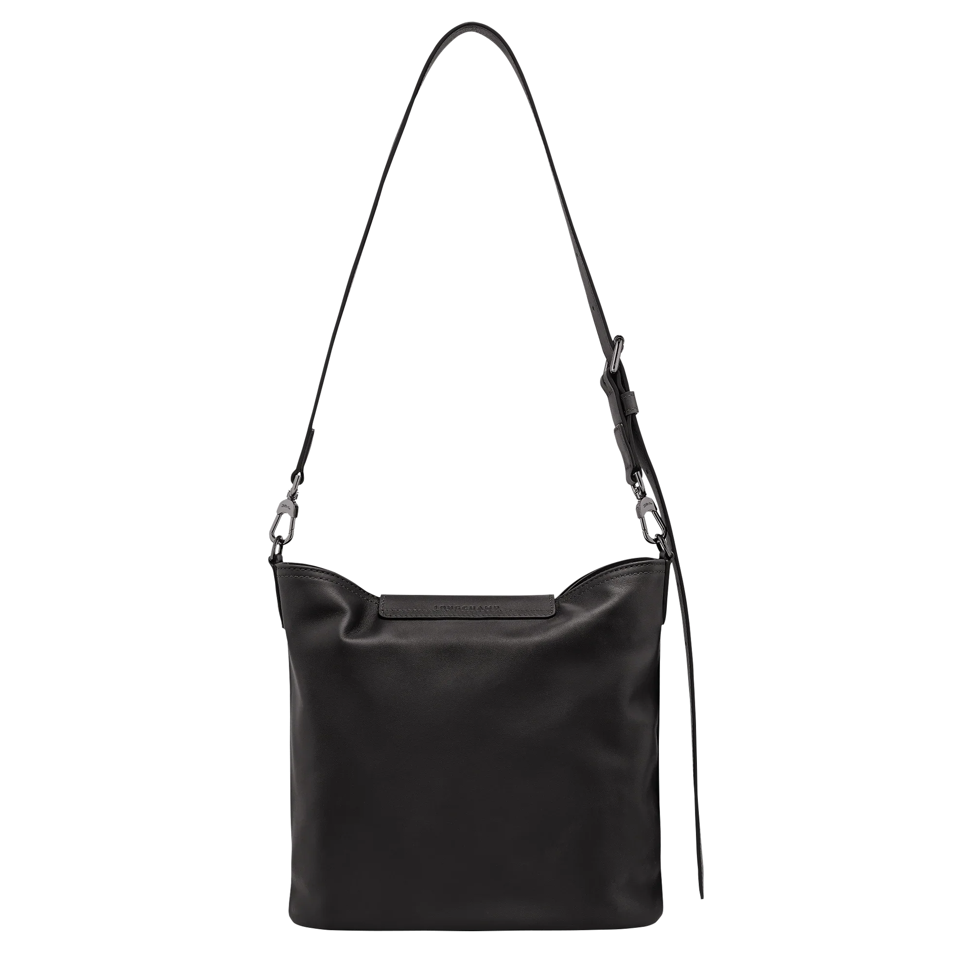 תיק צד עור שחור יוקרתי עם רצועה ארוכה, מותג יוקרתי ב-CHOZEN