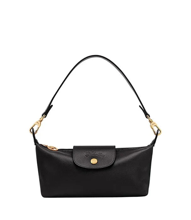 תיק יד עור שחור יוקרתי עם סוגר זהב, קולקציית מותג CHOZEN