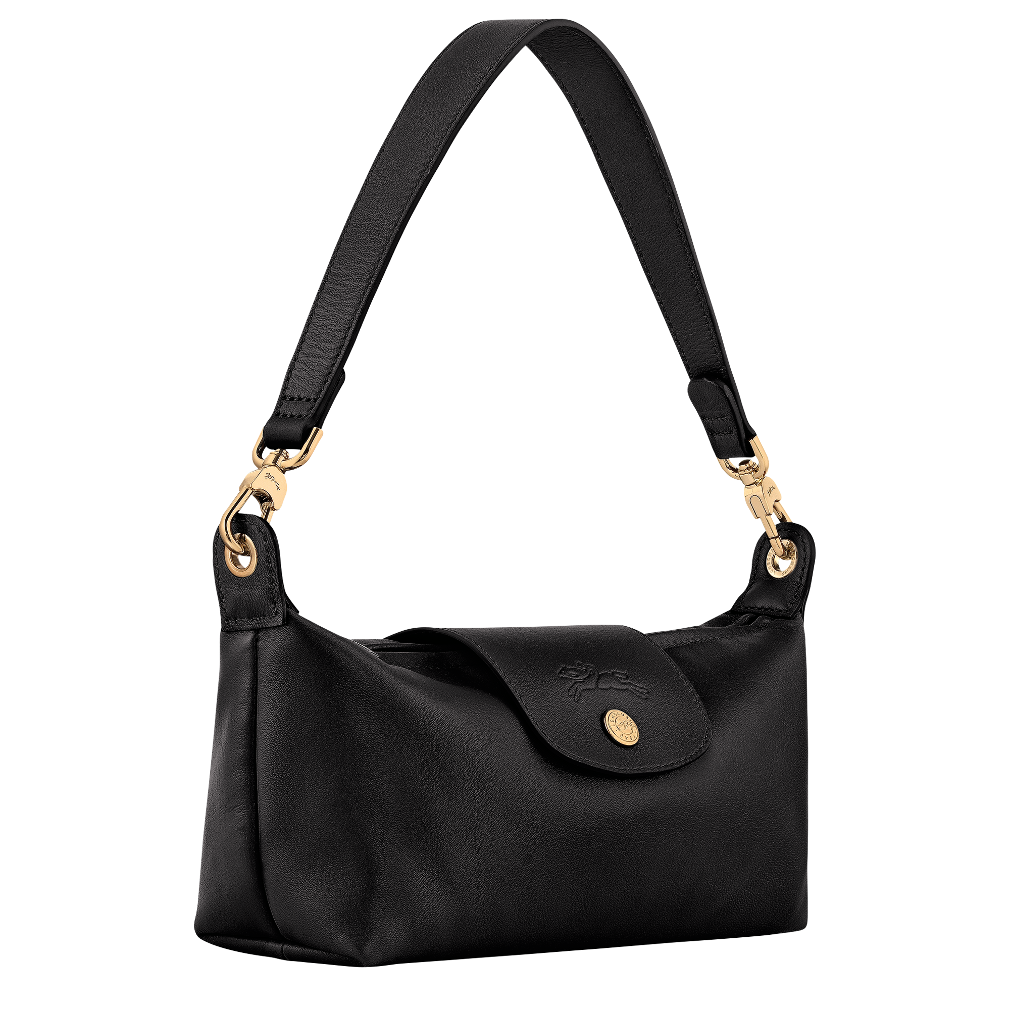 לונגשאמפ תיק כתף קטן מעור Le Pliage Xtra שחור