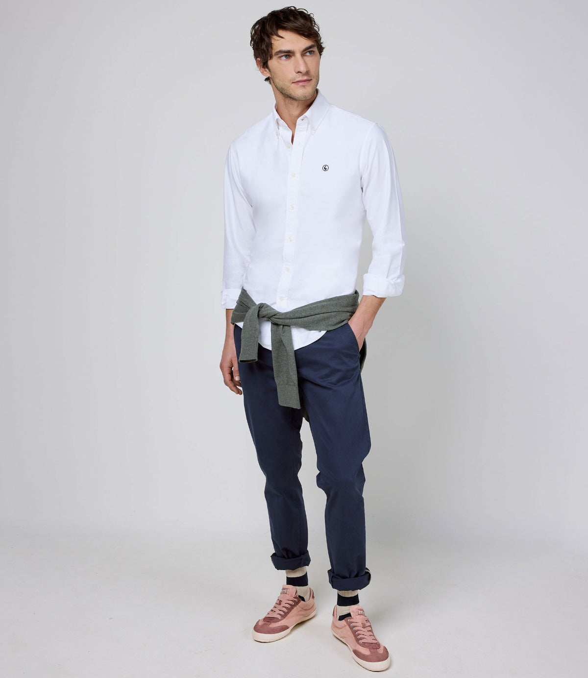 אל גנזו חולצה מכופתרת לבנה OXFORD SHIRT לגברים