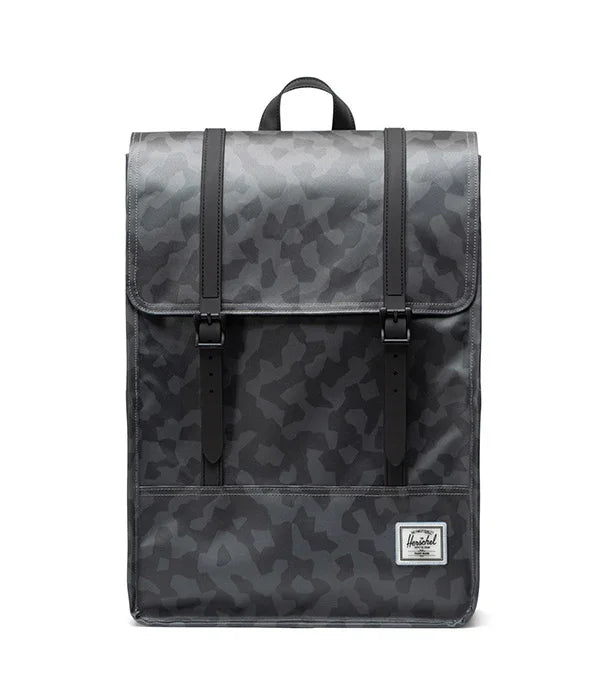 תרמיל גב הרשל שחור דמוי קמופלאז' עם רצועות, מותג מוביל ב-CHOZEN