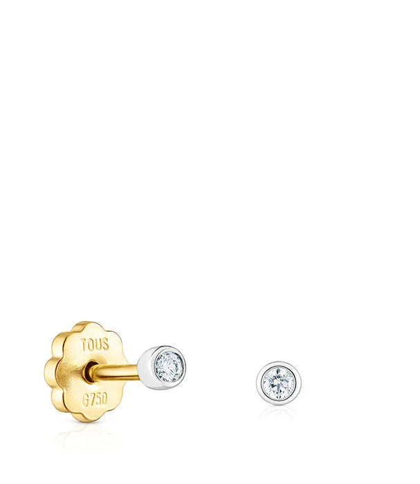 עגילי יהלום קטנים מזהב צהוב 18 קראט מבית TOUS, רקע לבן, CHOZEN תכשיטים יוקרתיים
