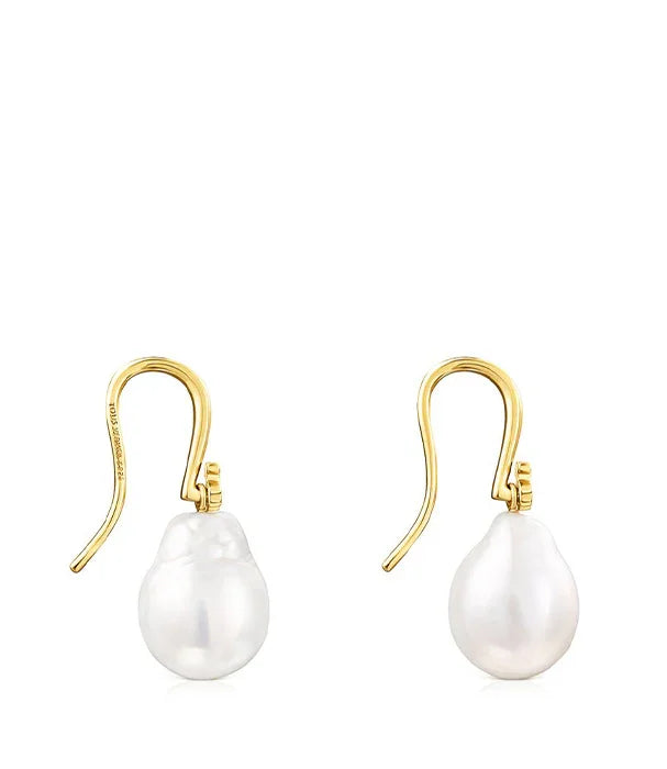 עגילי זהב עם פנינה תלויה, תכשיטים יוקרתיים מבית CHOZEN, עיצוב אלגנטי קלאסי