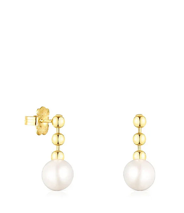 עגילי זהב עם פנינה לבנה, תכשיטים יוקרתיים מקור CHOZEN, קבוצת אלפא