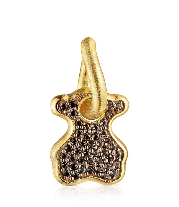 תליון דובון זהב משובץ אבנים שחורות, תכשיטי אופנה יוקרתיים, CHOZEN מותגים מובילים