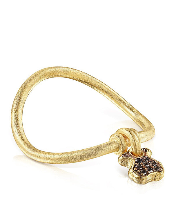 טואוס טבעת Luah מכסף ועליו זהב 18 קראט בשיבוץ אבני קוורץ - CHOZEN