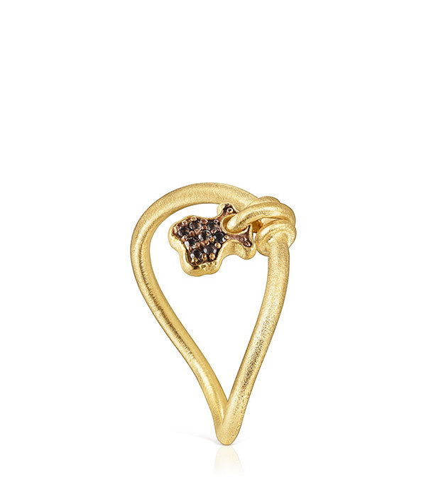 טואוס טבעת Luah מכסף ועליו זהב 18 קראט בשיבוץ אבני קוורץ