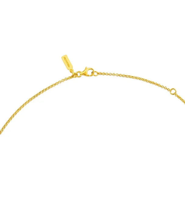 שרשרת זהב עדינה לנשים עם סוגר ותווית מותג CHOZEN על רקע לבן