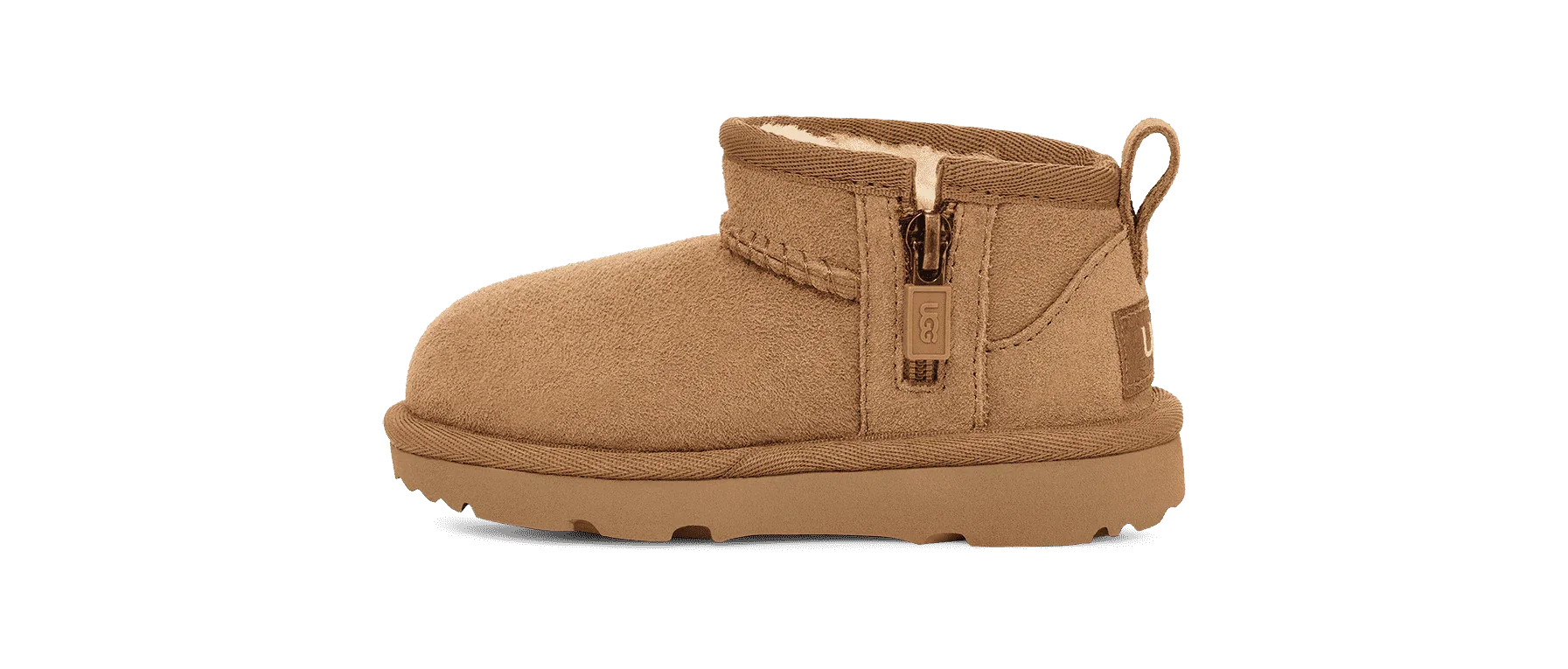 נעל בית חום מדגם UGG עם רוכסן צד, פרווה פנימית, בלעדי ב-CHOZEN קבוצת אלפא