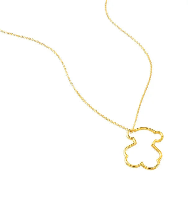 שרשרת זהב עדינה עם תליון דובי ריק מבית CHOZEN, רקע לבן, תכשיטים יוקרתיים