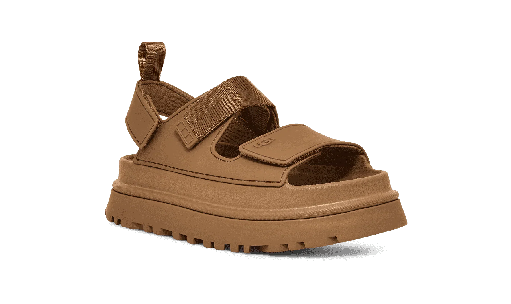 סנדל נשים חום UGG עם סוליה עבה ורצועות סקוץ', נעלי קיץ טרנדיות ב-CHOZEN