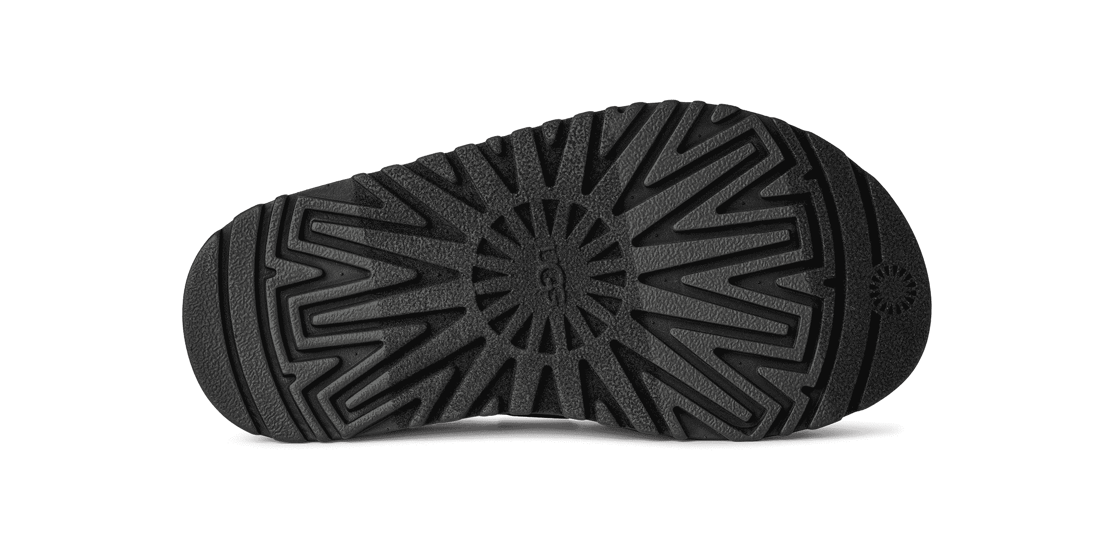 סוליית נעל UGG שחורה עם דפוס גאומטרי, מגוון מותגים ב-CHOZEN קבוצת אלפא