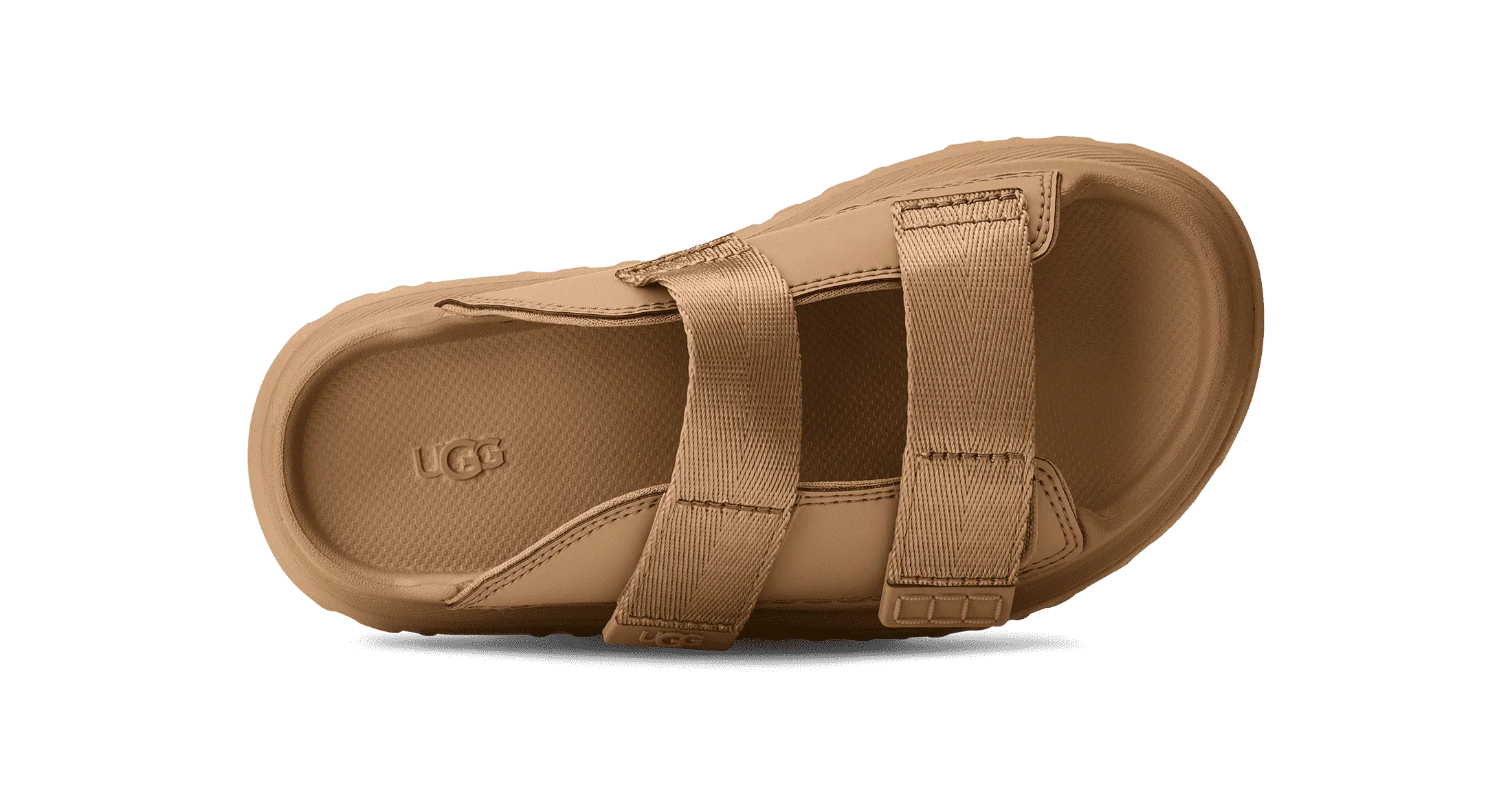 סנדל חום UGG עם שני רצועות, צילום מבט על, מותגים מובילים ב-CHOZEN