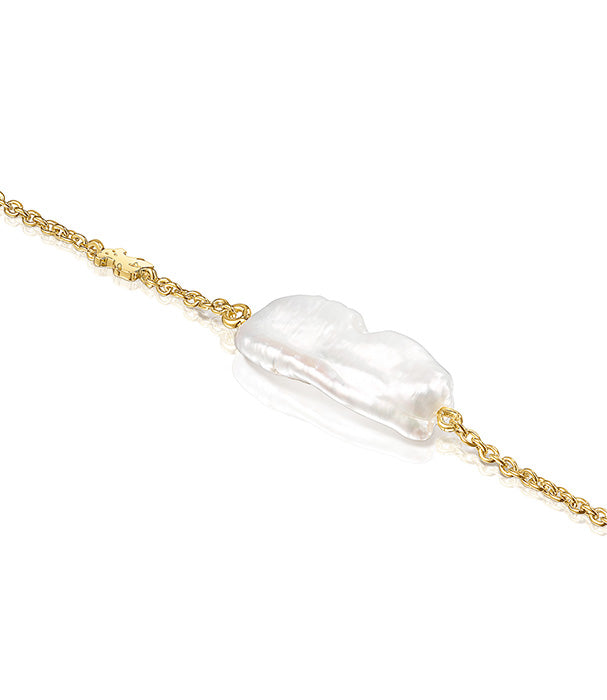 טואוס צמיד TOUS Pearls עשוי ורמיל כסף בשילוב פנינה