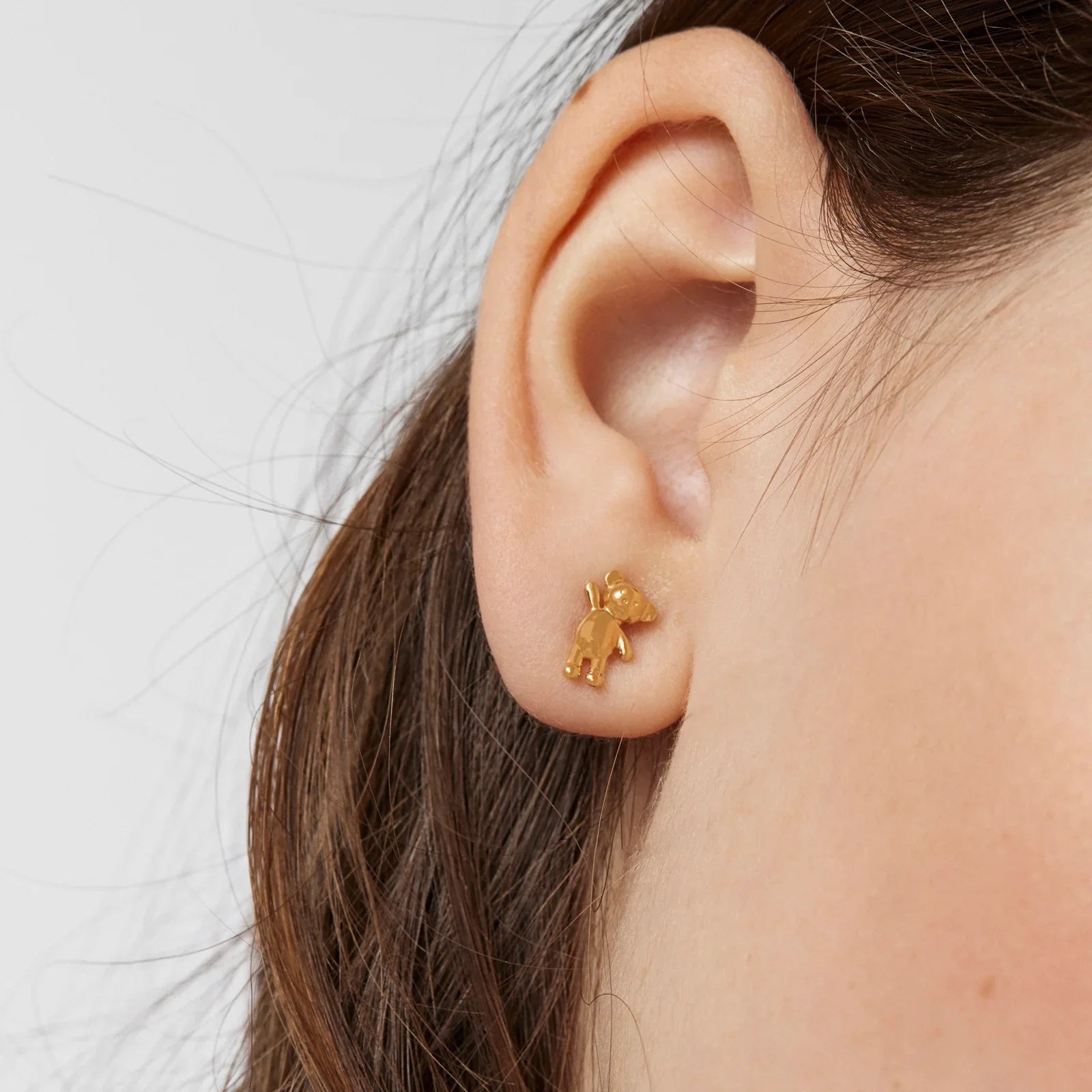 עגיל זהב קטן בצורת דובי על אוזן אישה, תכשיטים אופנתיים CHOZEN
