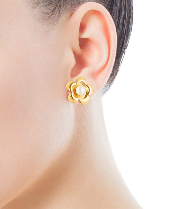 טואוס עגילי פרח בשיבוץ פנינה FRAGILE NATURE מורמייל