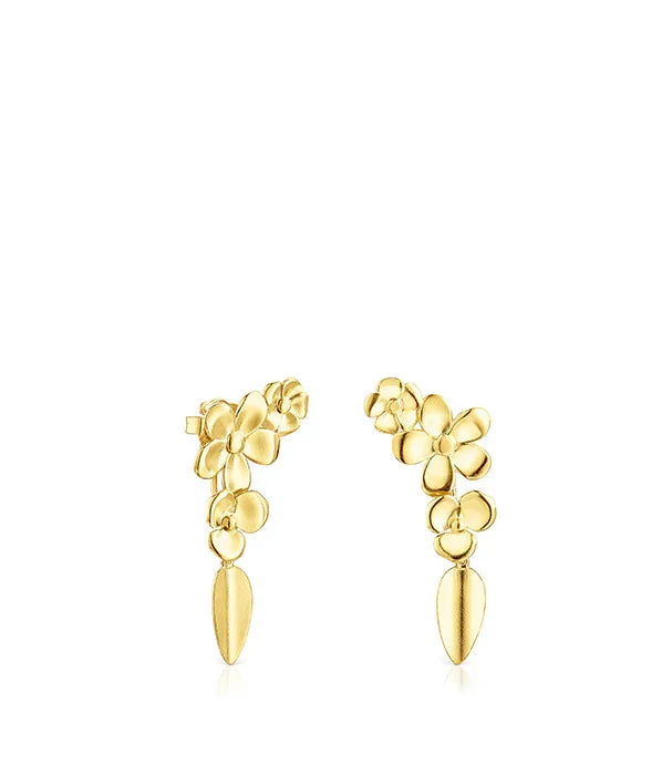 עגילי פרחים זהב בעיצוב אלגנטי, תכשיטים יוקרתיים CHOZEN, קבוצת אלפא