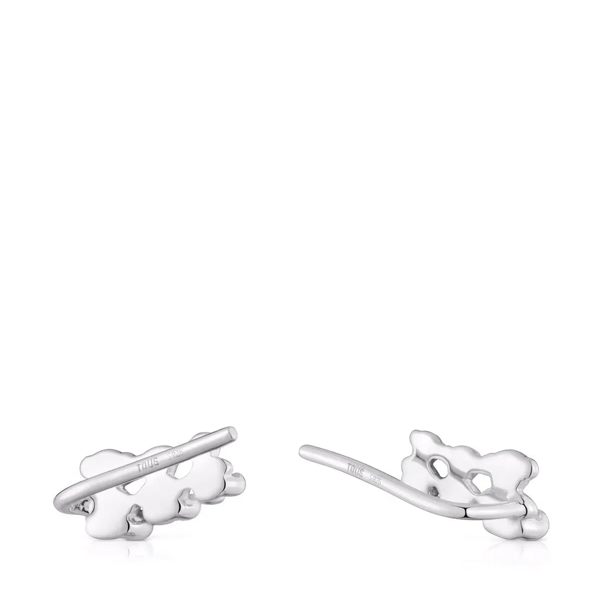 עגילי כסף מעוצבים של TOUS בצורה מודרנית על רקע לבן, תכשיטים יוקרתיים CHOZEN