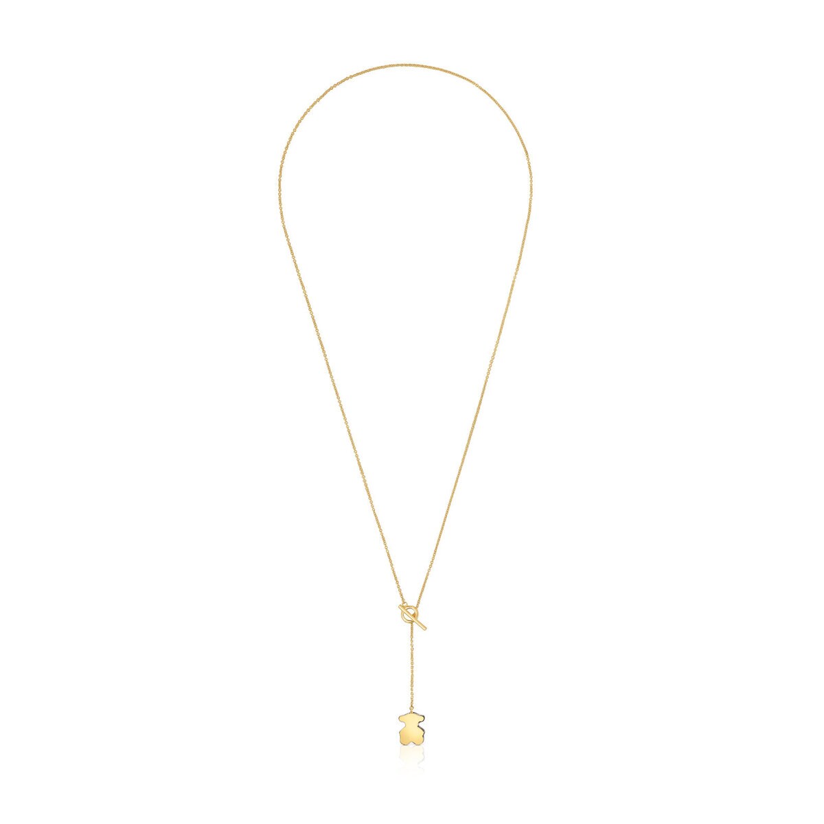 טואוס שרשרת דובי 1950 קצרה מזהב עם אבן אוניקס