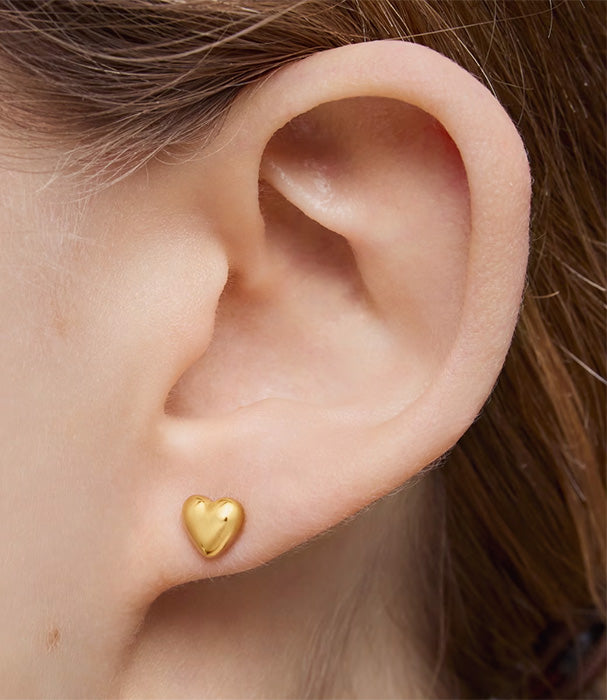 טואוס עגילי Garden of Love מכסף בציפוי זהב 18 קראט עם אבן אודם