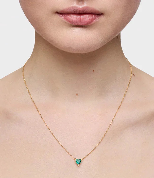 שרשרת זהב עדינה עם תליון משולש אמרלד, תכשיטים יוקרתיים CHOZEN