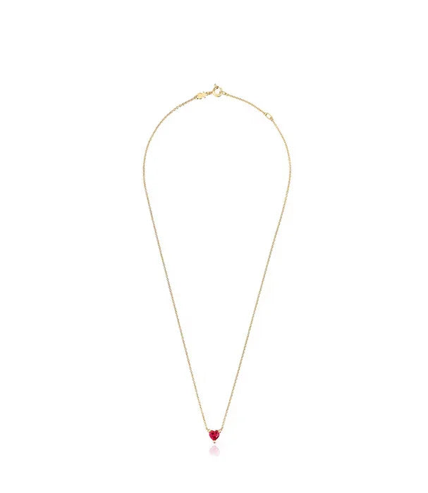 שרשרת זהב עדינה עם תליון לב אדום, תכשיט אופנתי CHOZEN מבית קבוצת אלפא