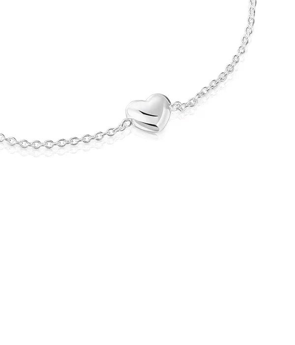 צמיד כסף עדין עם תליון לב קטן, תכשיטים נשים, CHOZEN