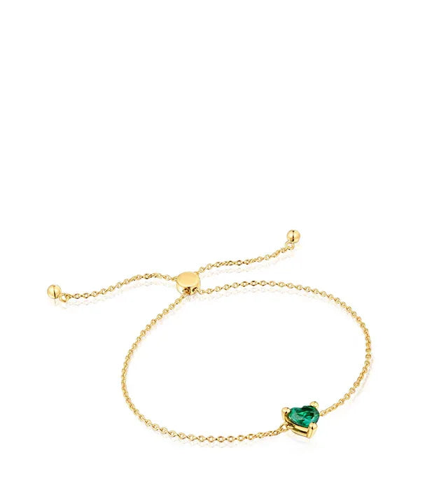 צמיד זהב עדין עם אבן ירוקה מבית CHOZEN, תכשיטים יוקרתיים לאשה