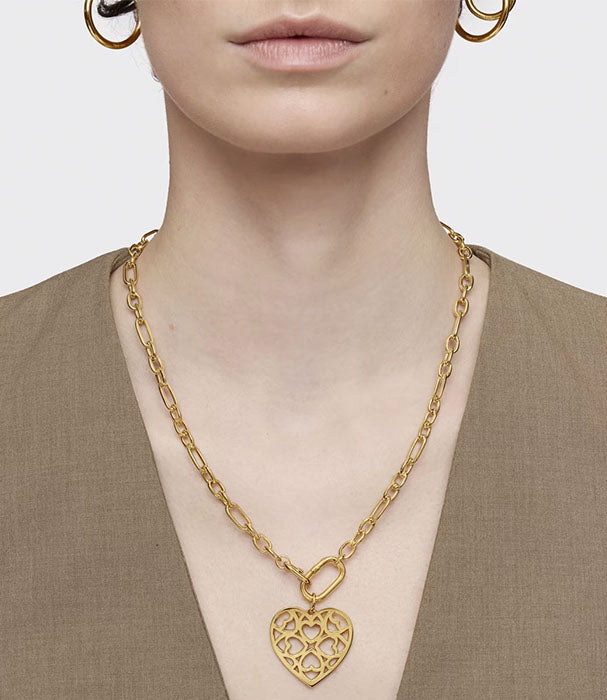 טואוס שרשרת Hold Oval ורמייל קצרה עם טבעת