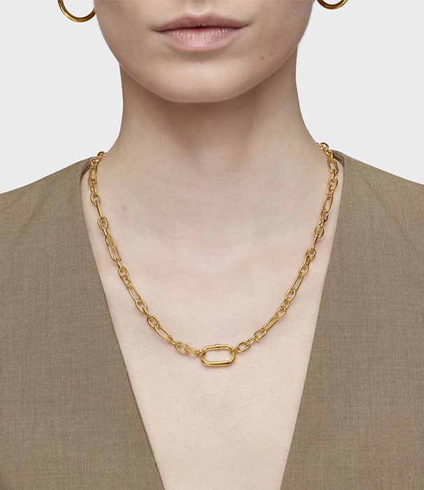 טואוס שרשרת Hold Oval ורמייל קצרה עם טבעת