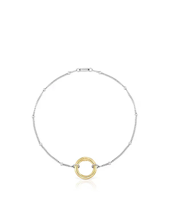 שרשרת כסף עם תליון עיגול זהב, תכשיט יוקרתי מקבוצת אלפא, CHOZEN