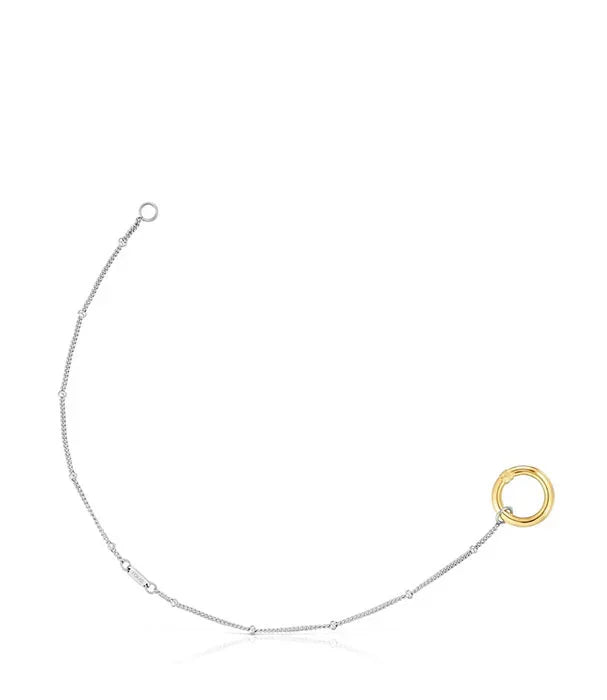 צמיד כסף עדין עם תליון עיגול זהב מבית CHOZEN, תכשיט אופנתי בעיצוב יוקרתי