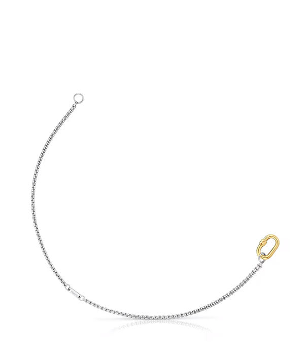 טואוס צמיד חוליות Hold Oval מפלדה עם טבעת זהב