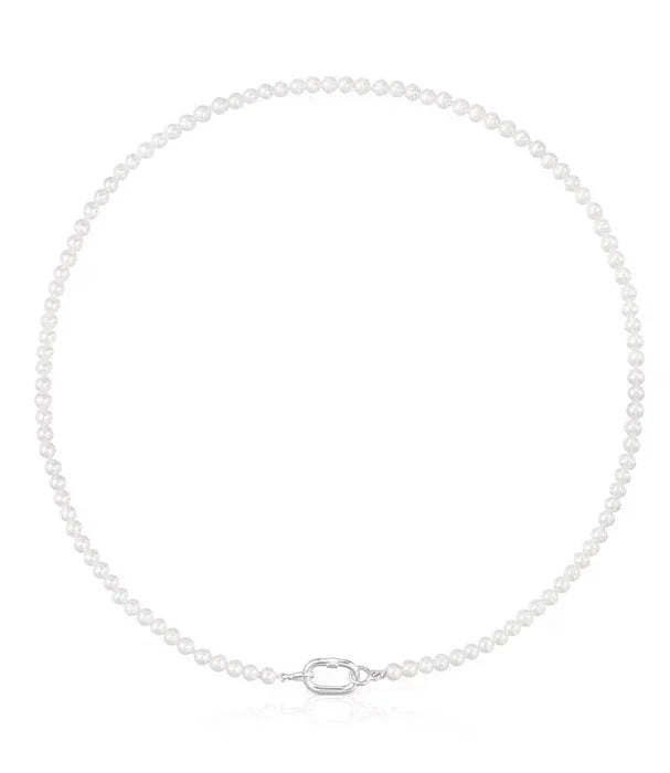 שרשרת פנינים קלאסית עם סוגר כסף, תכשיט יוקרתי מבית CHOZEN