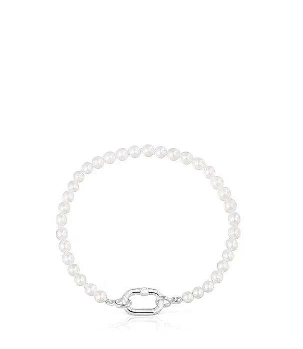 צמיד פנינים עדין עם סוגר מתכת כסוף, תכשיט יוקרתי מבית CHOZEN