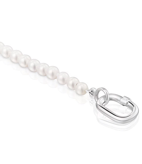 טואוס צמיד Hold Oval עם פנינים מתורבתות וסוגר טבעת כסף