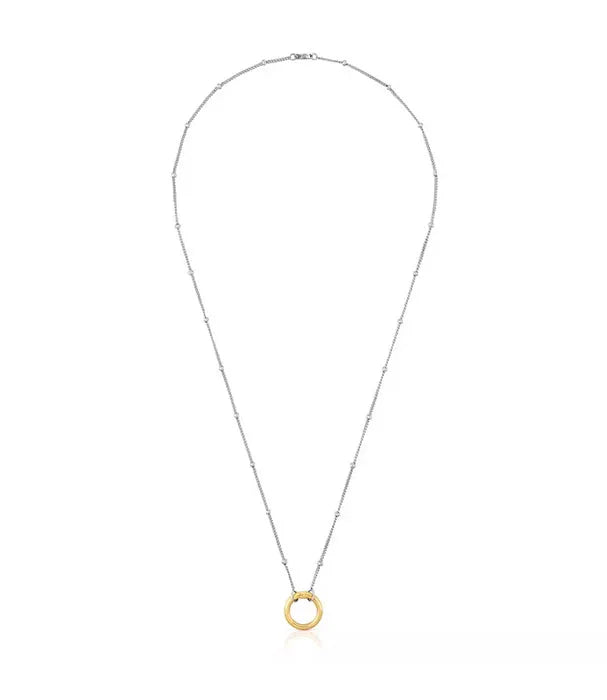 שרשרת כסף עם תליון עיגול זהב, תכשיט יוקרתי מבית CHOZEN