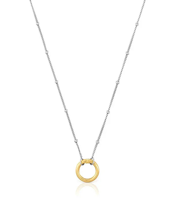 שרשרת כסף עם תליון עיגול זהב, תכשיט אופנתי יוקרתי מבית CHOZEN