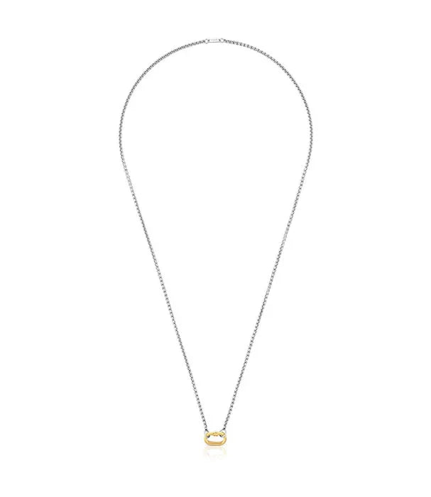 שרשרת כסף עם תליון זהב אלגנטי על רקע לבן מקבוצת אלפא, CHOZEN תכשיטים