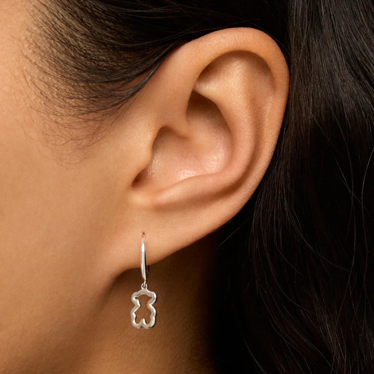 עגיל כסף תליון דובי על אוזן של אישה, תכשיטי אופנה יוקרתיים CHOZEN