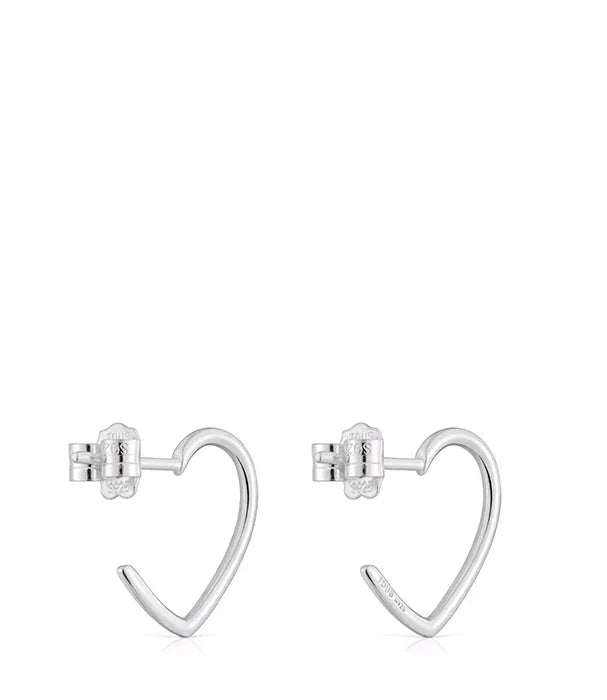 עגילי כסף בצורת לב, עיצוב מינימליסטי, תכשיטי CHOZEN, מבית קבוצת אלפא