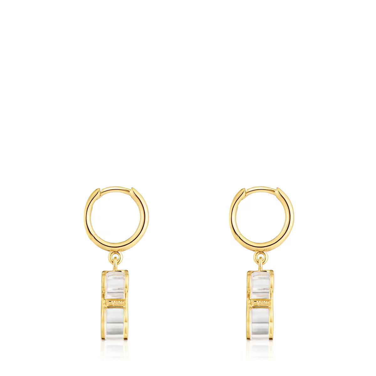 טואוס עגילי חישוק עם דובי GALAXY מכסף ועליו זהב 18 קראט