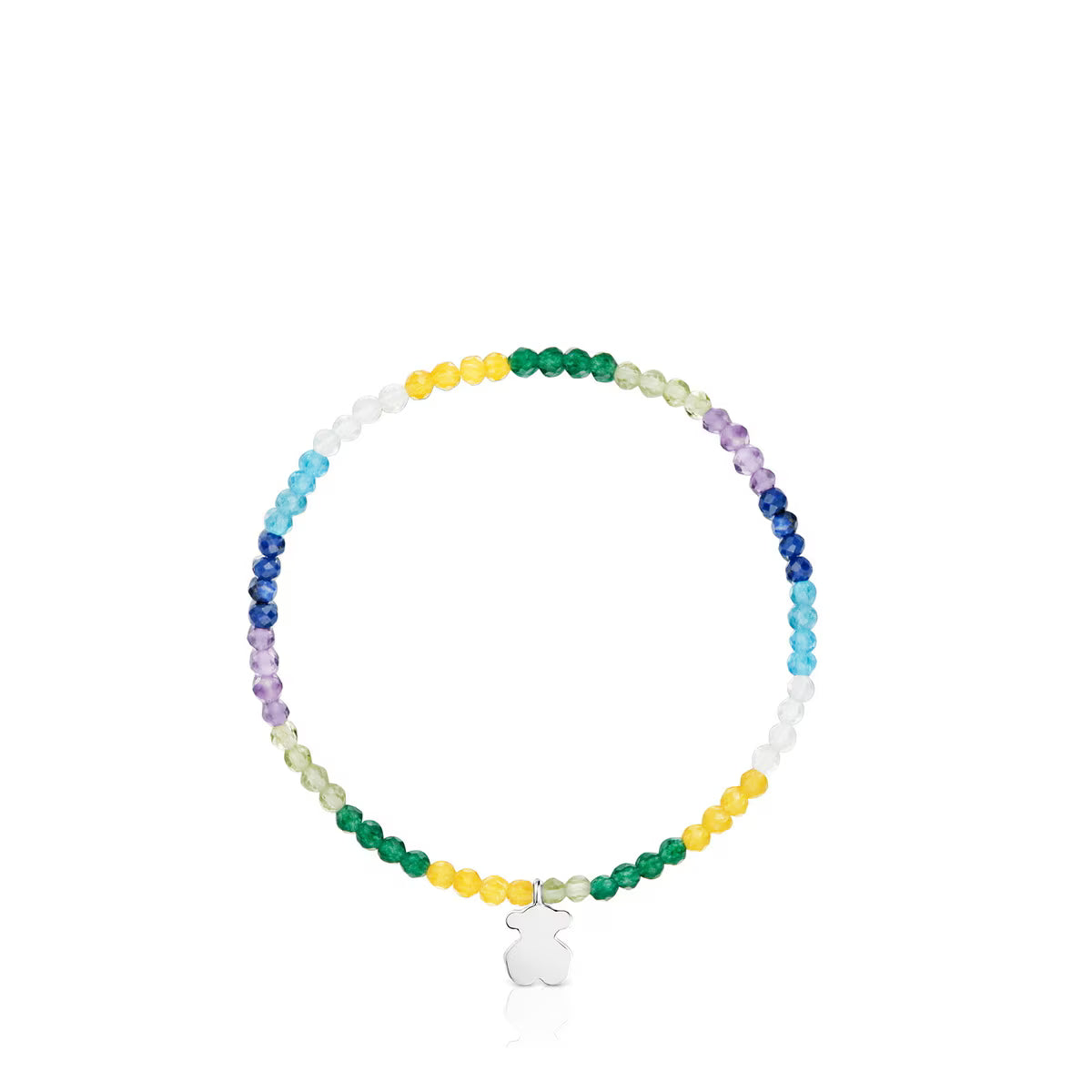 טואוס צמיד אבני חן TOUS Motifs בשילוב מוטיב דובי מכסף