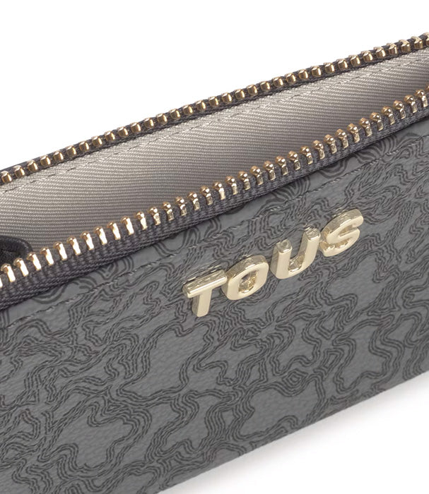 טואוס ארנק מטבעות עם מחזיק כרטיסים Kaos Mini Lines בצבע אפור כהה